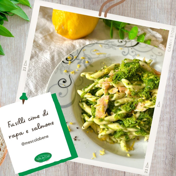 Fusilli cime di rapa e salmone - Valle del Crati