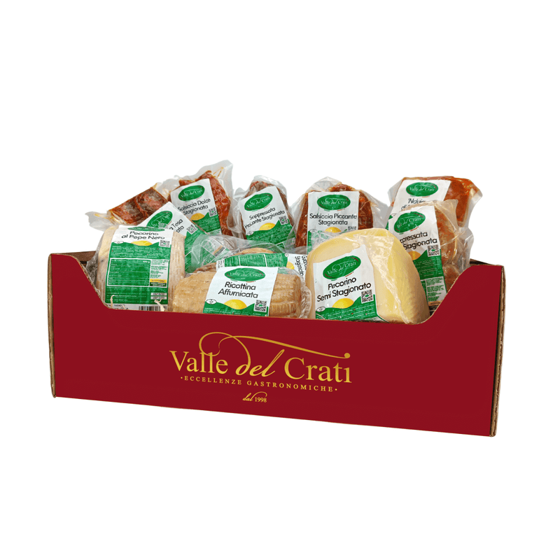 Cesta Regalo Natale “Salumi e Formaggi” con 10 Prodotti - Valle del Crati