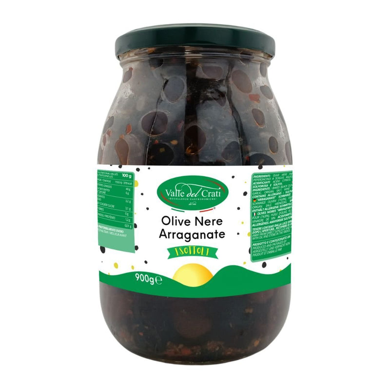 Olive nere Arraganate XL | 0.9 Kg - Valle del Crati