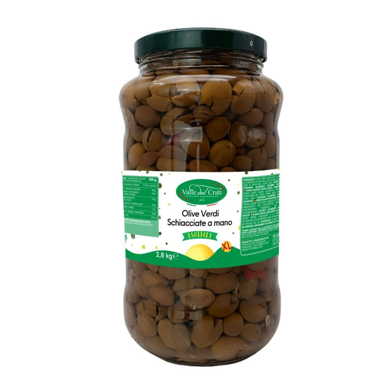 Olive Verdi Schiacciate a Mano XL | 2.8 Kg - Valle del Crati