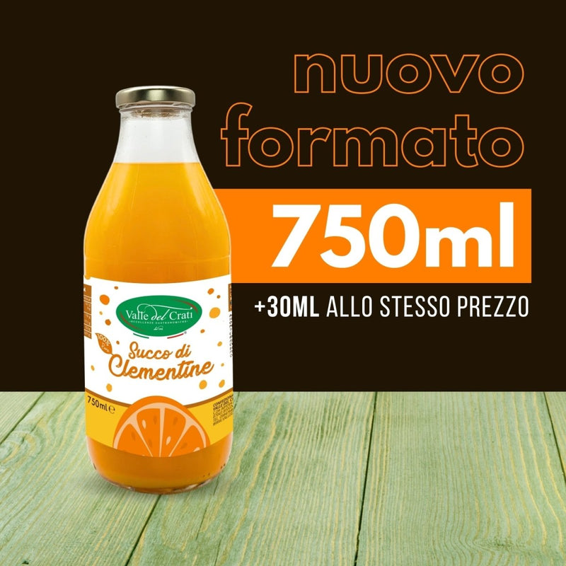 Succo di Clementine 750ml - 6 Bottiglie - Valle del Crati