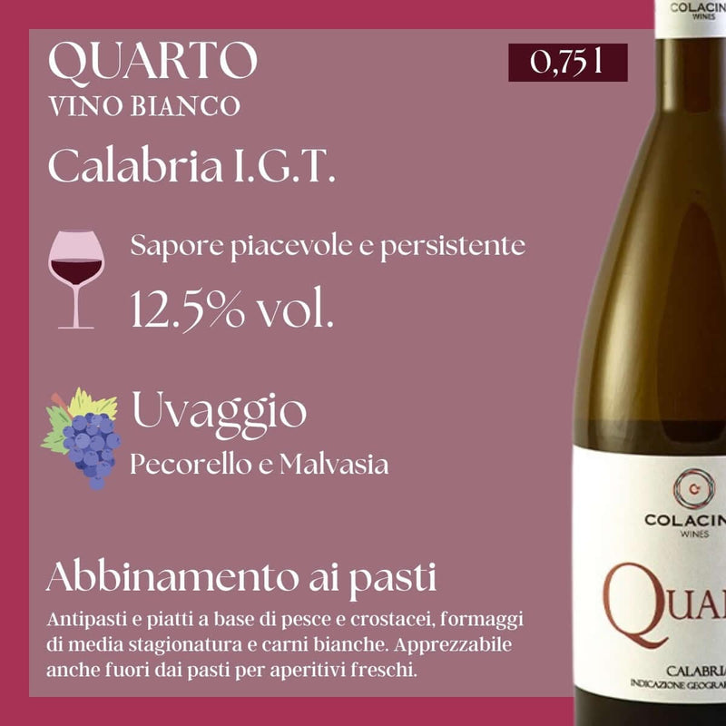 Vino Bianco Quarto Calabria I.G.T - Valle del Crati